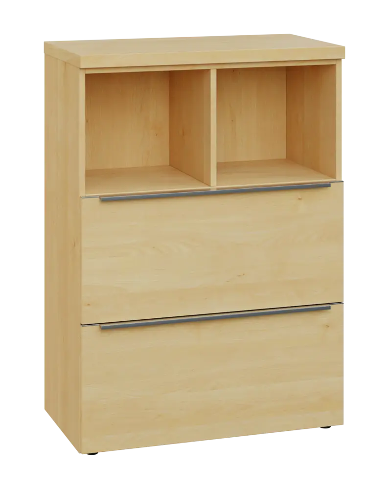 SIN 3 - 82ZN kancelářská skříň, 2-zásuvková/nika, 1120x800x400, javor horský